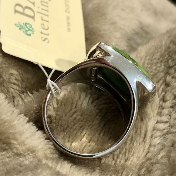 M BARSE Green Turquoise Sterling Silver Statement Ring Sz 9.5 or 10 - Picture 5 of 9